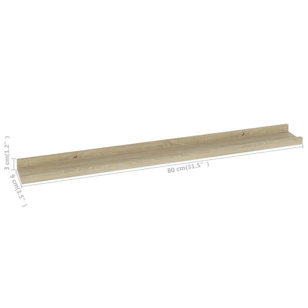 Sonoma-Eiche Wandregale Depe 80x9x3cm (4 Stk.)