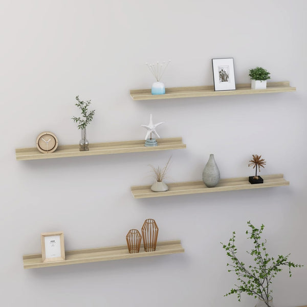 Sonoma-Eiche Wandregale Depe 80x9x3cm (4 Stk.)