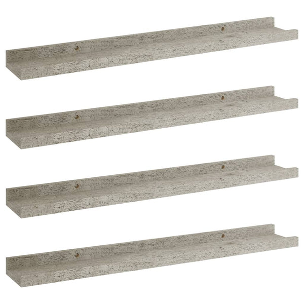 Betongraue Wandregale Depe 60x9x3cm (4 Stück)