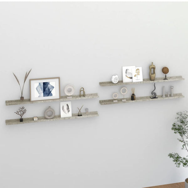 Betoninharmaa seinähyllyt Depe 115x9x3cm (4 kpl)