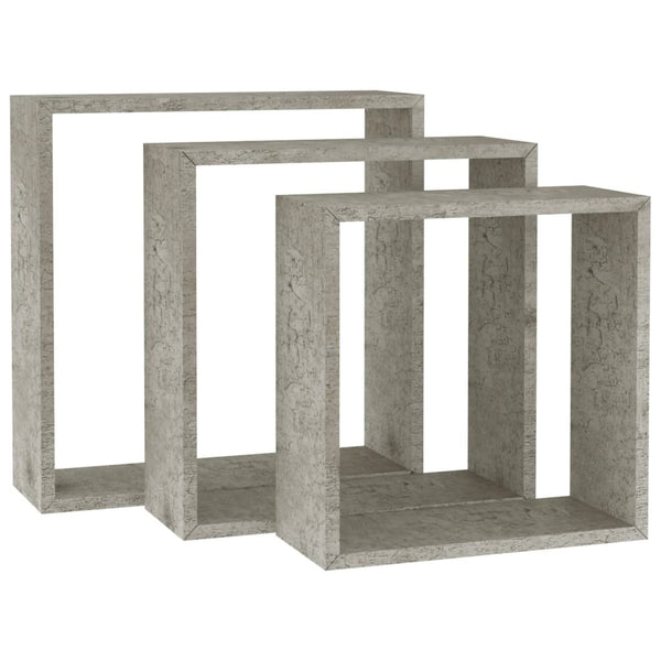 Betongraue Wandwürfelregale Chirisescu (2 Stk.)