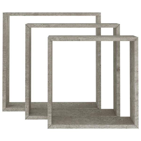 Betongraue Wandwürfelregale Chirisescu (2 Stk.)
