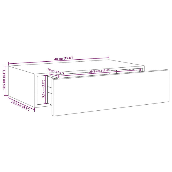 Weiße Wandregale Czank 40x23,5x10cm (2 Stück MDF)