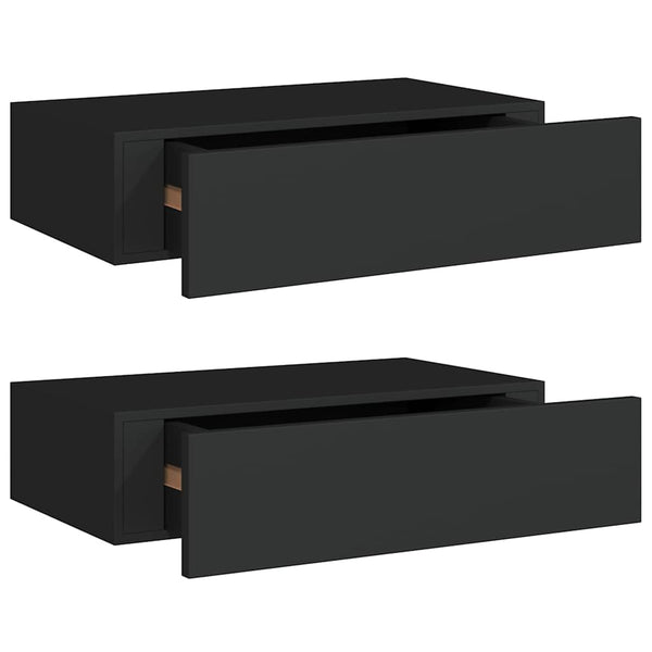Schwarze Wandregale Czank 40x23,5x10cm (2 Stück MDF)