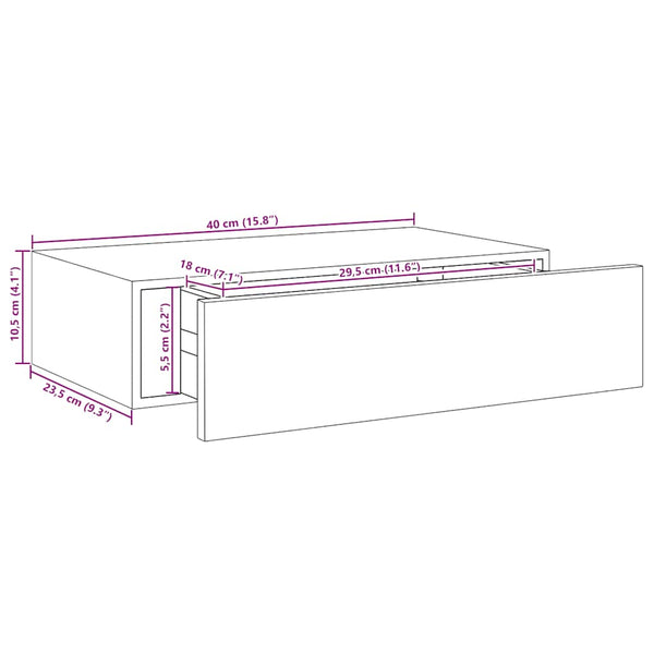 Schwarze Wandregale Czank 40x23,5x10cm (2 Stück MDF)