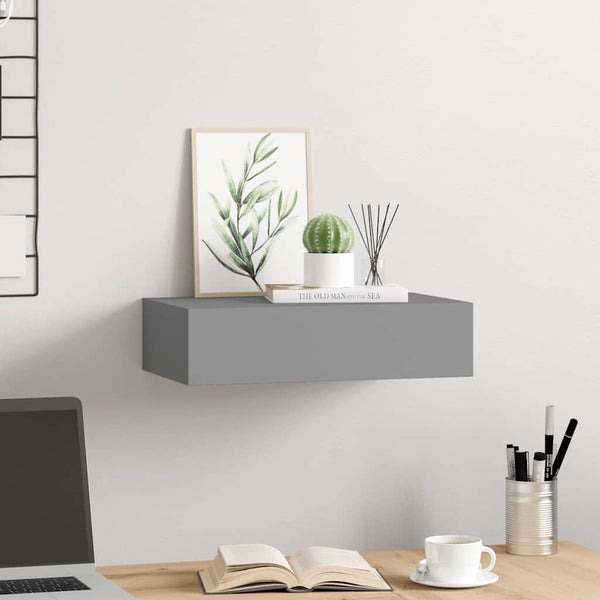 Graues Wandregal Czank 40x23,5x10cm (MDF)