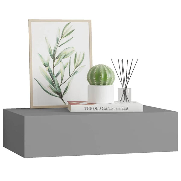 Graues Wandregal Czank 40x23,5x10cm (MDF)