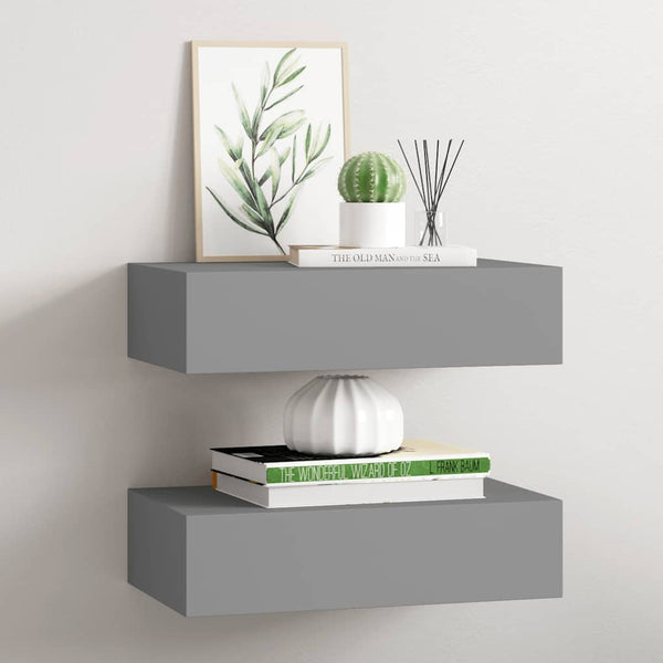 Graues Wandkastenregal Czank 40x23,5x10cm (2 Stück MDF)