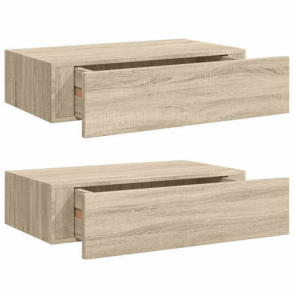 Eiche Wandkastenregale Czank 40x23,5x10cm (2 Stück MDF)