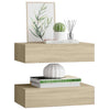 Eiche Wandkastenregale Czank 40x23,5x10cm (2 Stück MDF)