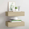 Eiche Wandkastenregale Czank 40x23,5x10cm (2 Stück MDF)