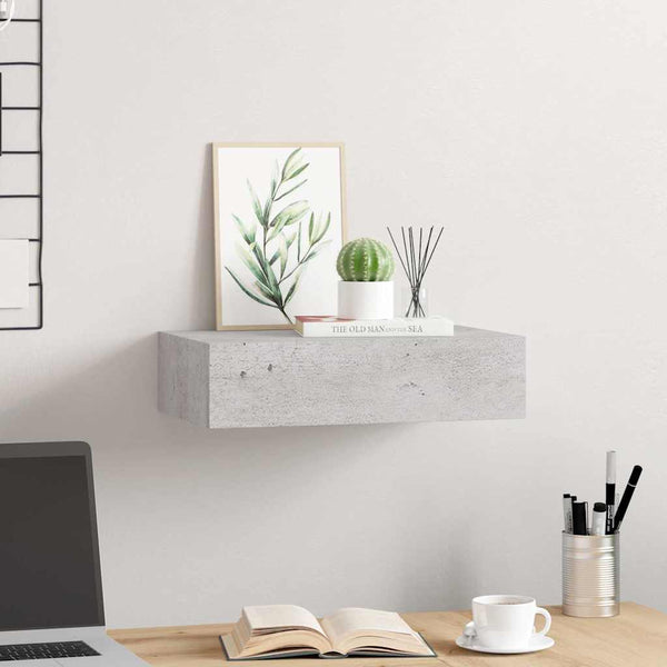 Wandregalbox Czank 40x23,5x10cm (MDF) betongrau