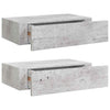 Wandregale Czank aus Beton in Grau 40x23,5x10cm (2 Stück MDF)