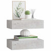 Wandregale Czank aus Beton in Grau 40x23,5x10cm (2 Stück MDF)