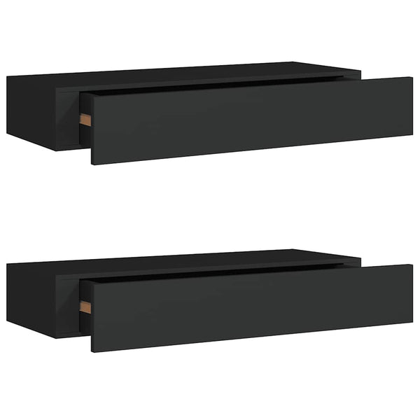 Schwarze Wandregale Czank 60x23,5x10cm (2 Stk. MDF)