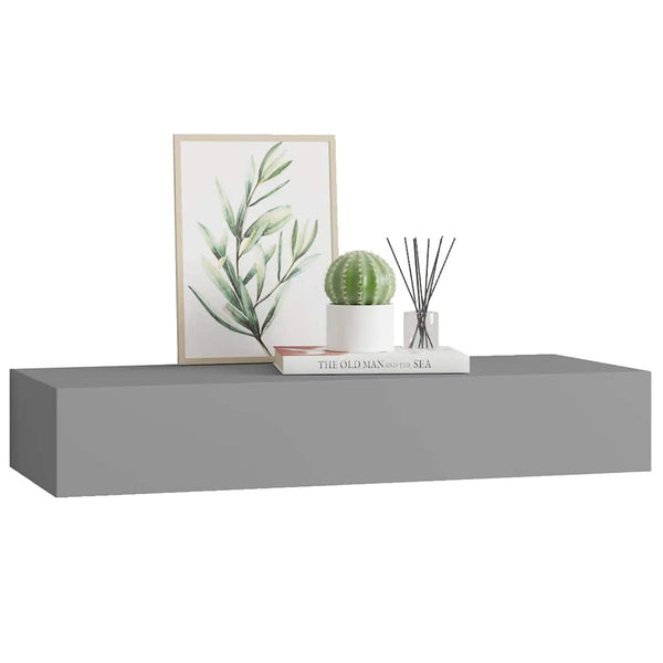 Graues Wandregal Czank 60x23,5x10cm (MDF)