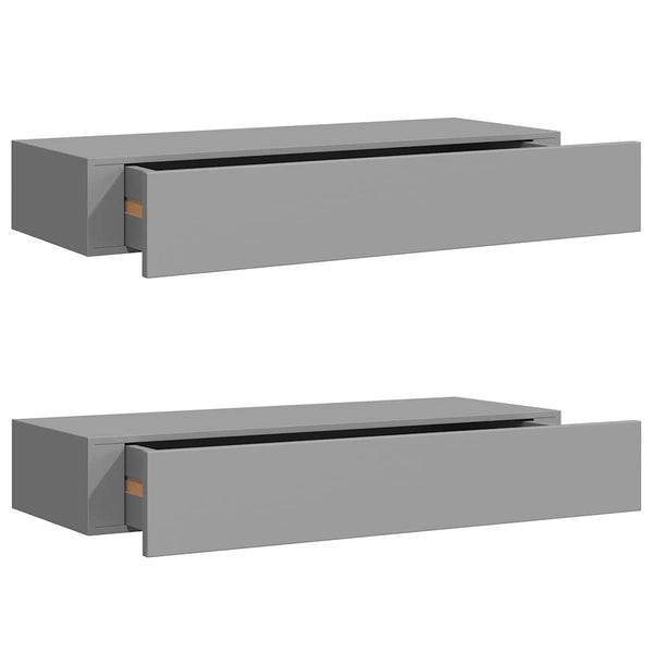 Graues Regal Czank 60x23,5x10cm (2 Stück MDF)