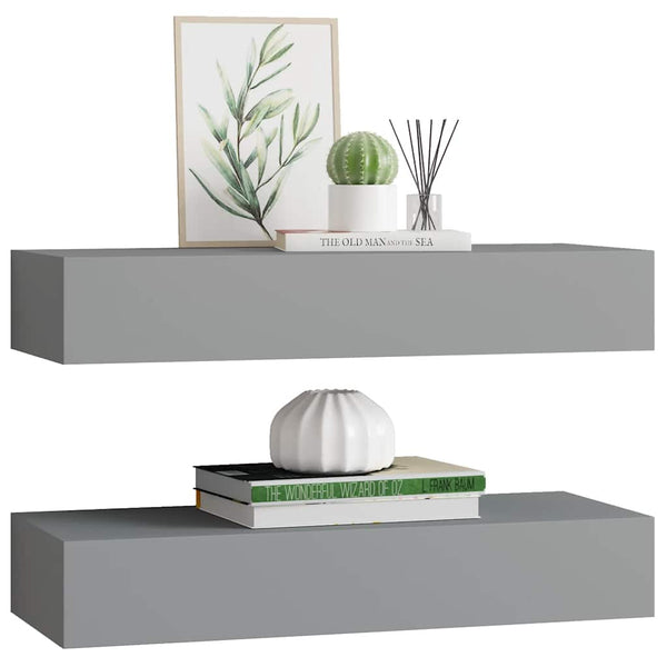 Graues Regal Czank 60x23,5x10cm (2 Stück MDF)