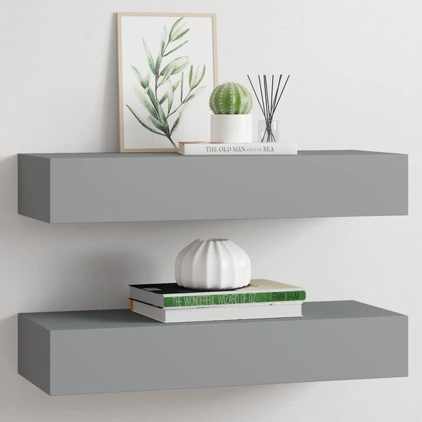 Graues Regal Czank 60x23,5x10cm (2 Stück MDF)