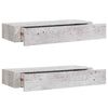 Wandregale Czank aus MDF, betongrau, 60x23,5x10cm (2 Stück)