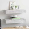 Wandregale Czank aus MDF, betongrau, 60x23,5x10cm (2 Stück)