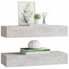 Wandregale Czank aus MDF, betongrau, 60x23,5x10cm (2 Stück)