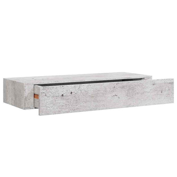 Wandregale Czank aus MDF, betongrau, 60x23,5x10cm (2 Stück)