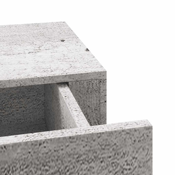 Wandregale Czank aus MDF, betongrau, 60x23,5x10cm (2 Stück)