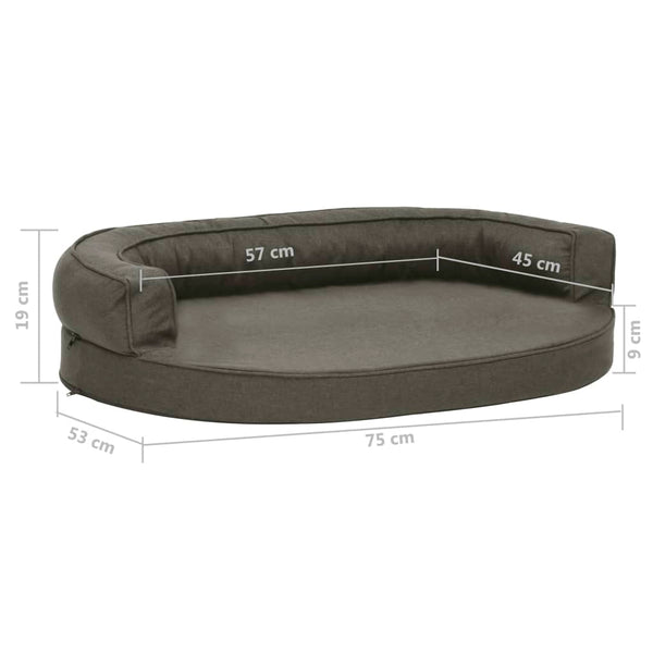 Tummanharm ergonominen koiransängyn patja Pihal 75x53cm (pellavatyyli)