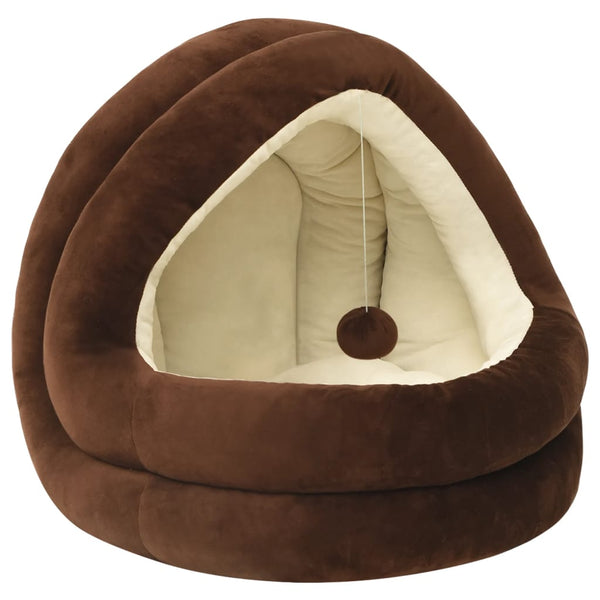 Braunes und cremefarbenes Katzenbett Altona 50x50x45cm