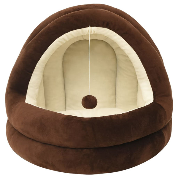 Braunes und cremefarbenes Katzenbett Altona 50x50x45cm
