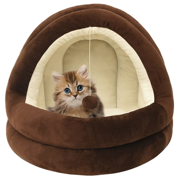 Braunes und cremefarbenes Katzenbett Altona 50x50x45cm