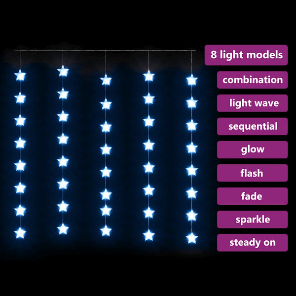 Blauer LED-Lichtvorhang Lichterketten 200 LEDs