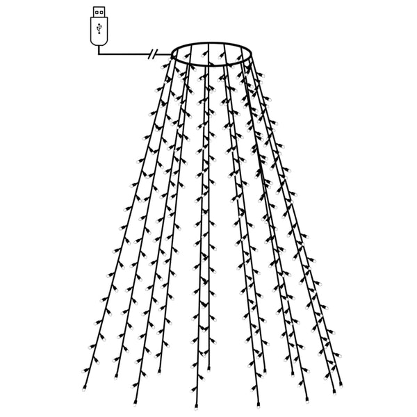 Bunte Lichterkette für den Weihnachtsbaum Emerencia 150cm (150 LED-Lichter)