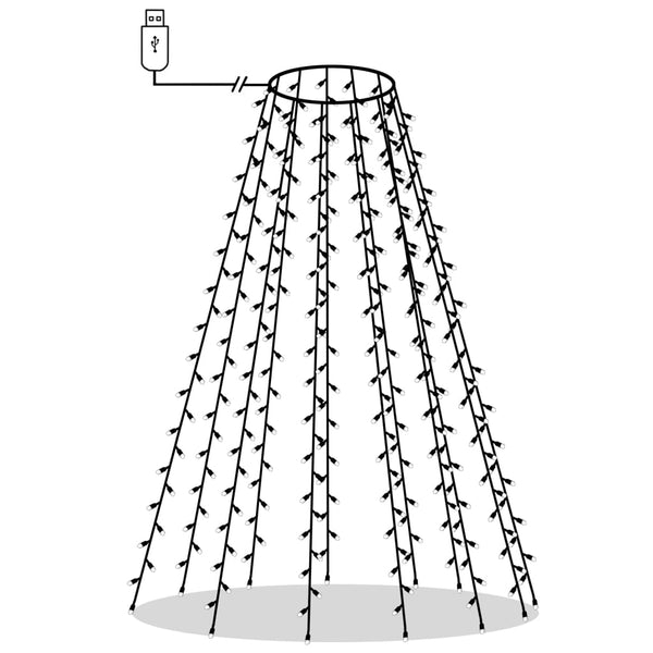 Farbige Lichterkette für den Weihnachtsbaum Emerencia 180cm (180 LEDs)