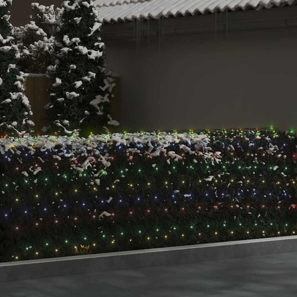 Farbenfrohes Weihnachtslichtnetz Ghiula 3x3 m (306 LED-Lichter für innen/außen)