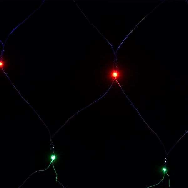 Farbenfrohes Weihnachtslichtnetz Ghiula 3x3 m (306 LED-Lichter für innen/außen)