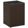 Braune Beistelltische Niko (3er Set Glasplatte Polyrattan)