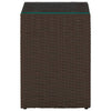 Braune Beistelltische Niko (3er Set Glasplatte Polyrattan)