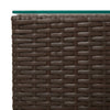 Braune Beistelltische Niko (3er Set Glasplatte Polyrattan)