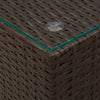 Braune Beistelltische Niko (3er Set Glasplatte Polyrattan)