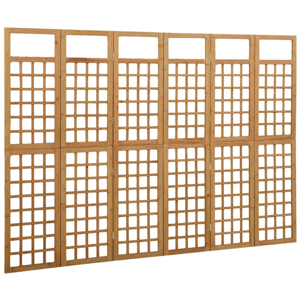 Raumteiler/Gitter Chibura 242,5x180cm (6 Felder Holz)