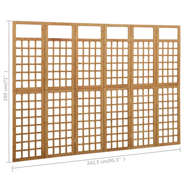 Raumteiler/Gitter Chibura 242,5x180cm (6 Felder Holz)
