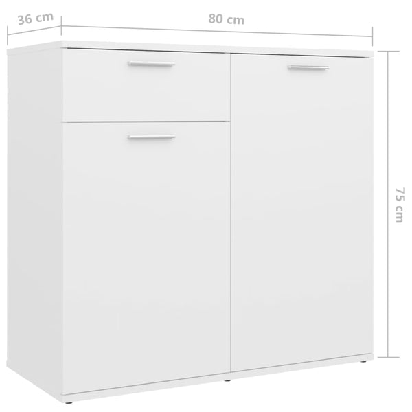 Weißes Sideboard Bayko 160x36x75cm (Holz)
