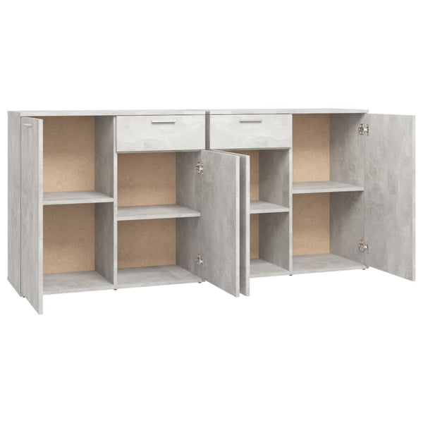 Betongraues Sideboard Bayko 160x36x75cm (Holz)