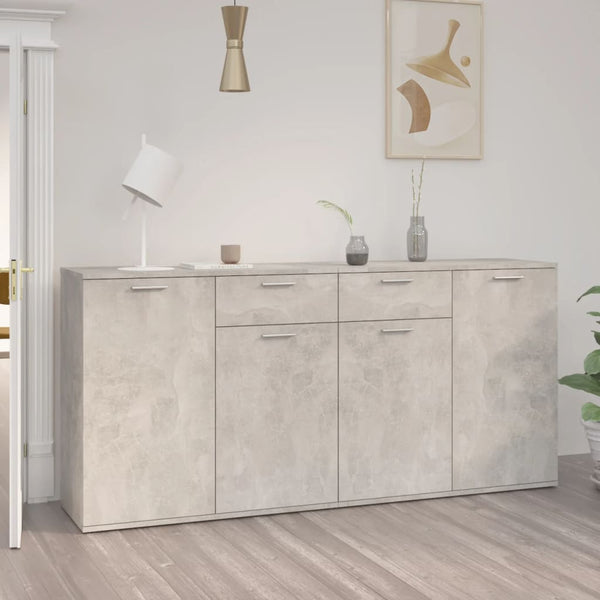 Betongraues Sideboard Bayko 160x36x75cm (Holz)