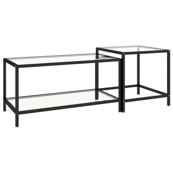 Transparente Couchtische Jerri (2 Stück aus gehärtetem Glas)