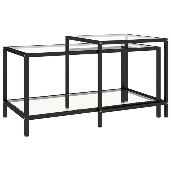Transparente Couchtische Jerri (2 Stück aus gehärtetem Glas)