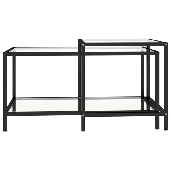 Transparente Couchtische Jerri (2 Stück aus gehärtetem Glas)