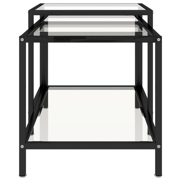 Transparente Couchtische Jerri (2 Stück aus gehärtetem Glas)